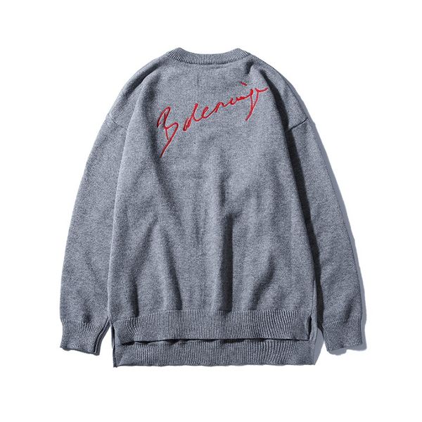 

men women fashion sweater 2020 new arrival solid color letter embroidery sweaters fashion casual brand pullover quanlity, White;black