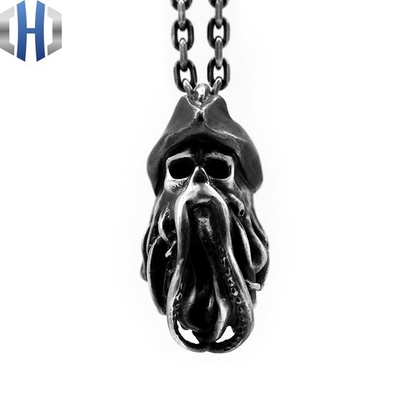 

original handmade silver caribbean pirates ocs captain david jones pendant punk necklace