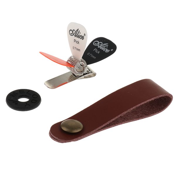 

1 set guitars parts neck strap headstock&picks&pick spring holder&washer, Black;brown