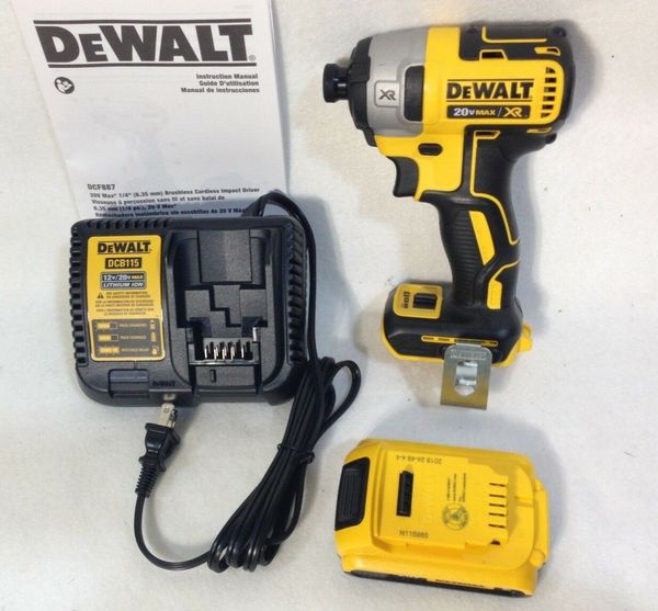 

DEWALT DCF887 новый 20V MAX XR 2.0 Ah бесщеточный 3-ступенчатый 1/4 " ударный комплект драйверов