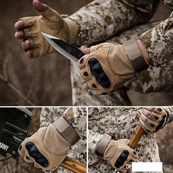 

tactical gloves hard knuckle fingerless half finger hunting paintball outdoor sport cycling motocross new 2018, Blue;gray