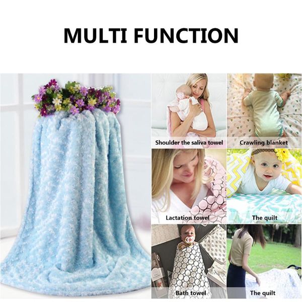 

baby newborn thermal soft fleece blanket boys girls warm sleeping solid color blanket wrap swaddle bedding beach towel 102x76cm