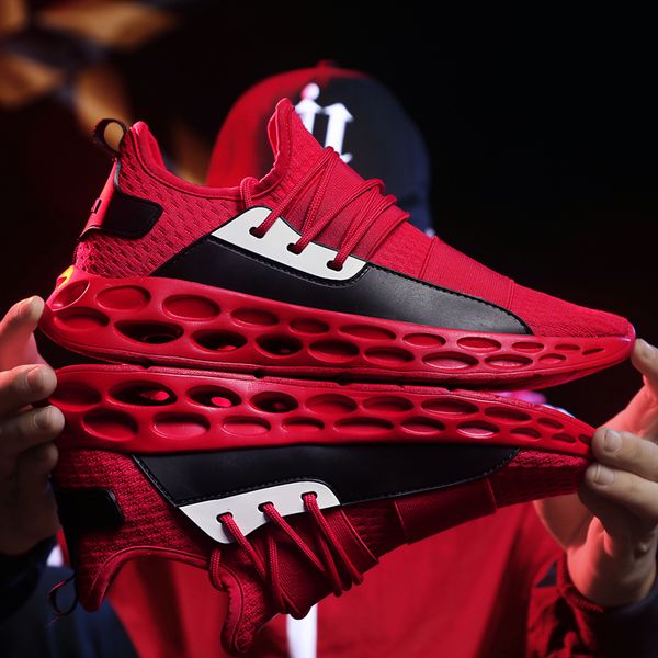 

2019 new arrival brand men fashion casual sneakers shoes breathable mesh gym training althetic outdoor shoes light for men, Black