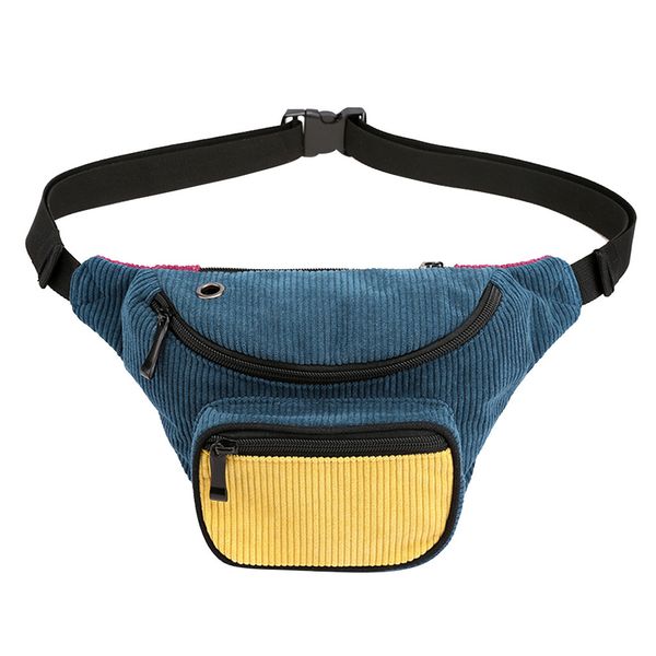 

new corduroy contrast color women's bags stitching mini pockets small bag mobile phone bag sports outdoor travel ladies bags
