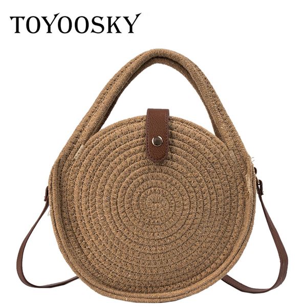 

toyoosky круглые сумки в стиле мулит сумки женские летние ротанговые сумки через крест ручной работы тканый пляжный круг богемия плечо