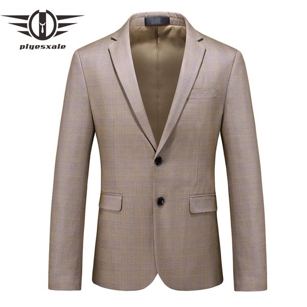 

men's suits & blazers plyesxale luxury mens casual blazer jacket 5xl 6xl big size khaki men slim fit business formal plaid male q940, White;black