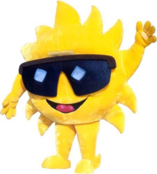 

yellow sun flower mascot costume size ing, Red;yellow