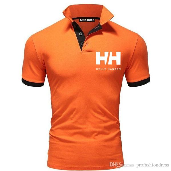 

Мужская летняя мода Helly Hansen Хлопковые рубашки поло с воротником отворотом Slim Fit фу