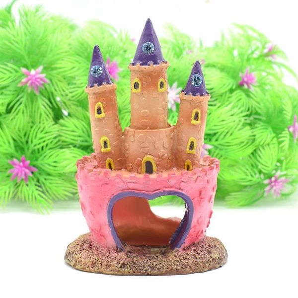 

pink princess castle fish cave aquarium ornament fish tank decoration