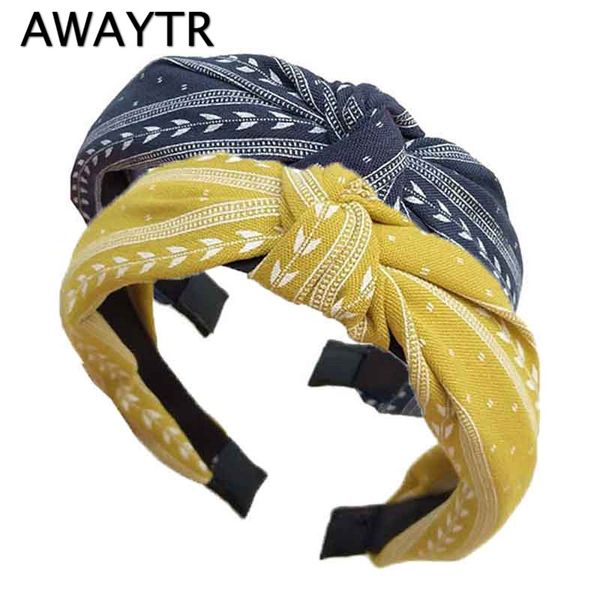 

awaytr пшеница печати оголовье новый женский регулируемый хлопок узел головной убор женщины девушки милый тюрбан волос группа для макияжа