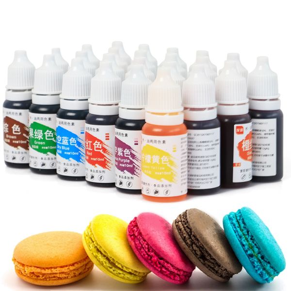 

24 colors edible pigment 10ml food coloring healthy safe fondant cake decorating tools macaron cream cake baking & pastry tools