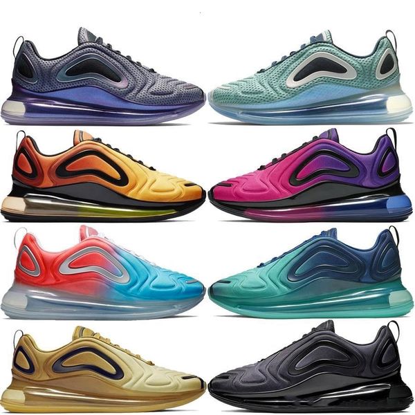 

720s men women running shoes northern lights black gold red sunrise sunset total eclipse triple white trainer sport sneaker size 36-45