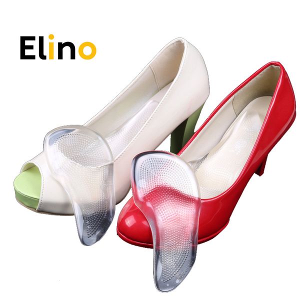 

elino silicone gel ortc arch support pads flat feet orthpentic shoe pads anti-slip self-adhesive feet cushion insert insoles, Black