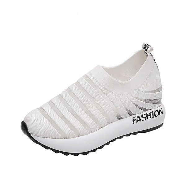 

fashion espadrilles shoes women slip on flying woven running mesh loafer breathable sports shoes zapatillas mujer &35, Black