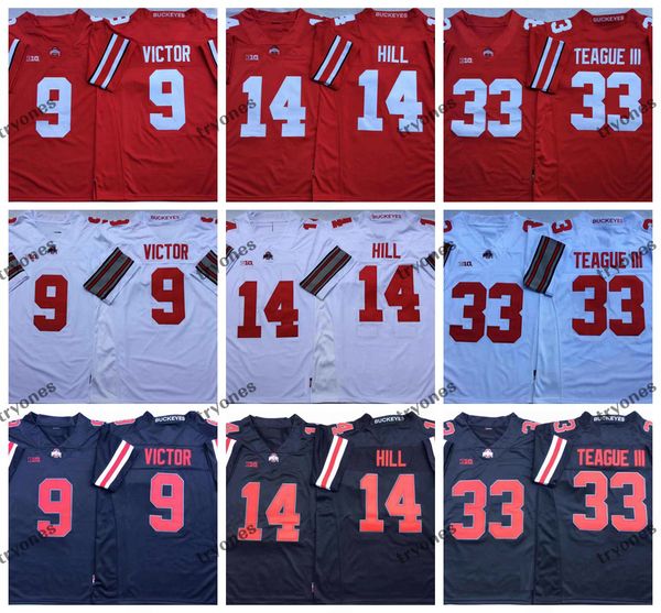 

2019 ohio state buckeyes 33 master teague iii 14 k.j. hill 9 binjimen victor college football jerseys s-xxxl, Black