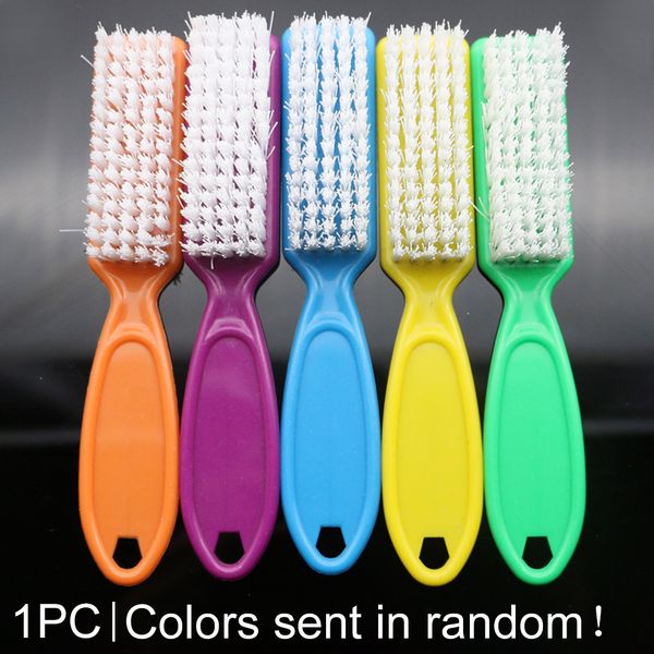 

acrylic gel scrubbing dusting pedicure manicure brush cleaning nail tools long handle plastic remove dust fingernail scrub, Yellow