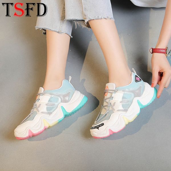 

large sizes women sport shoes platforms woman sneakers mesh breathable running shoes hidden heels woman sports footwear 2020 v16