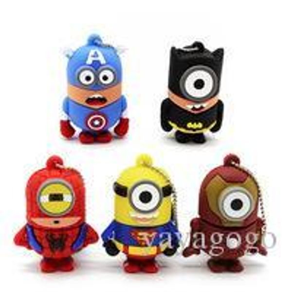 

wholesale sell gift superhero avenger/superman/batman/spider man pendrive usb 2.0 8g 16g 32g usb.0 usb flash drivdriveck pendrive