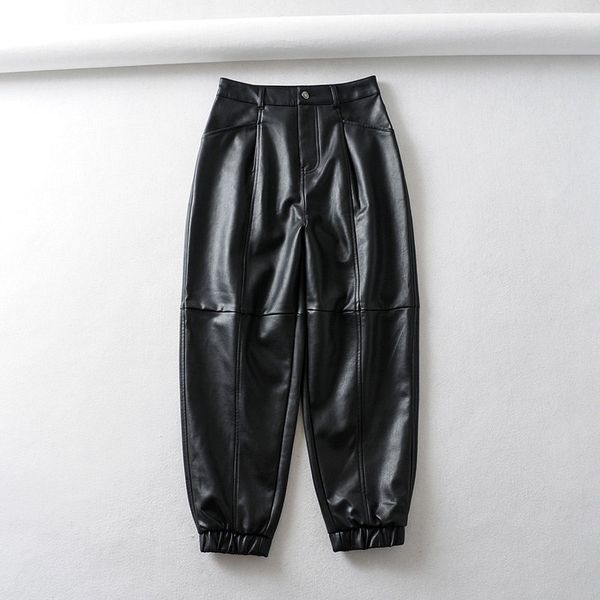 

popular women wf60-1390 european and american fashion faux fur slacks, Black;white