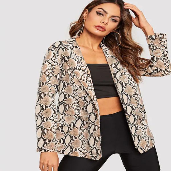 

paris girl women's jacket is a long-sleeved sport coat paired with a printed sport coat and fall work clothes for working women, Black;brown