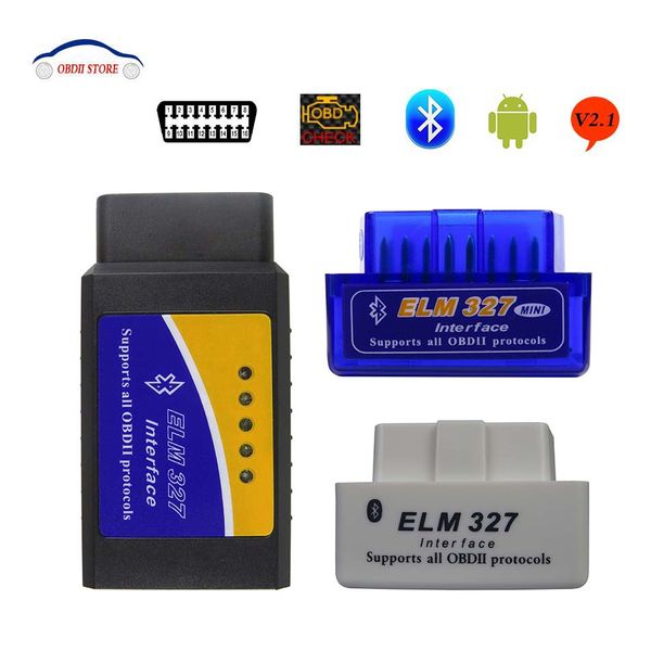 

new mini elm327 bluetooth obd2 v2.1 elm 327 v 2.1 obdii adapter car diagnostic tool scanner elm-327 obd 2 auto diagnostic-tool