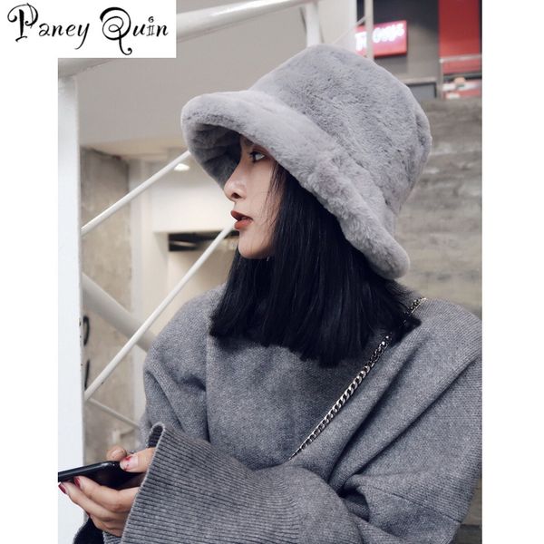 

retro color thick warm fur leisure hat women winter hat flat caps wool mixed outdoor beanies baggy headwear cap wholesale, Blue;gray