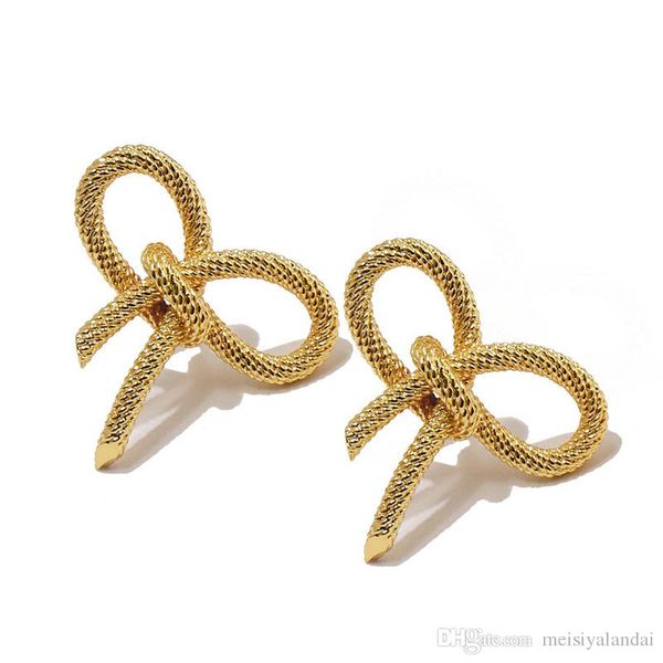 

exquisite and simple elegant girl heart-shaped bow earrings earrings fashion designer jewelry women hoop earrings, Golden