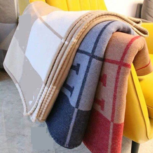 

h tag thicken wool blanket striped lattice home travel winter scarf shawl warm everyday blankets large 170*140cm christmas gift blanket