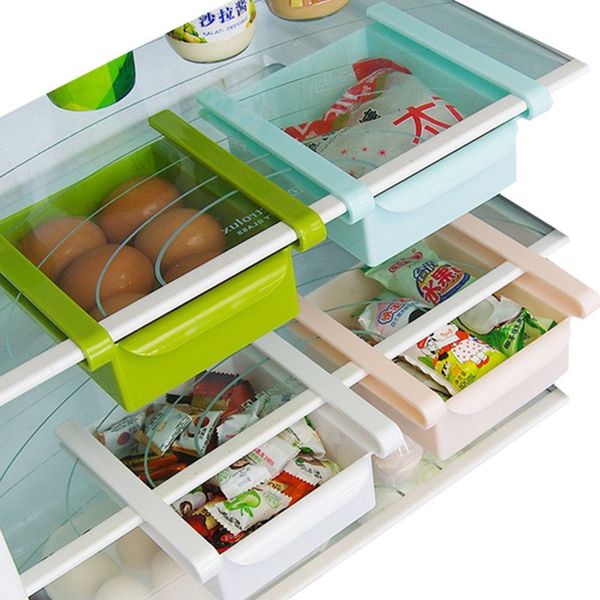 

urijk kitchen refrigerator pull-out drawer storage box rack fresh spacer layer fridge er shelf holder organiser space saver