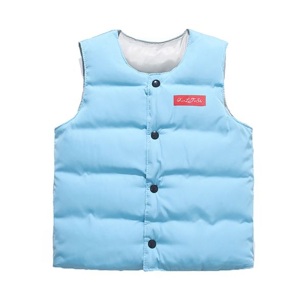 

0-5т толстые теплые дети жилет дети девушки твердые печати куртка зима детские мальчики теплая верхняя одежда пальто наряды, Blue