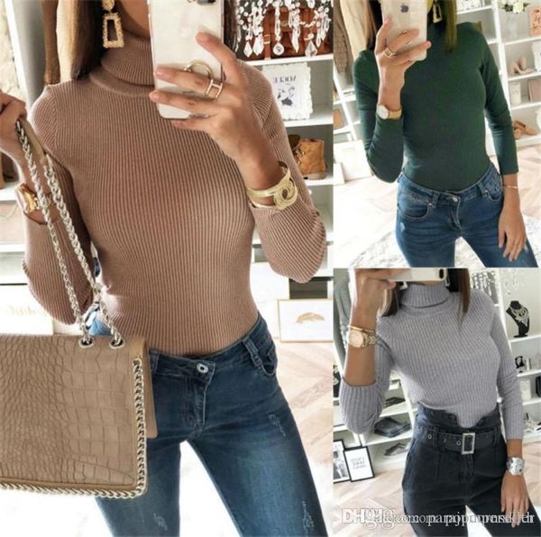 

womens turtleneck rompers spring autumn designer long sleeve skinny slim sweater fashion casual womens rompers, Black;white