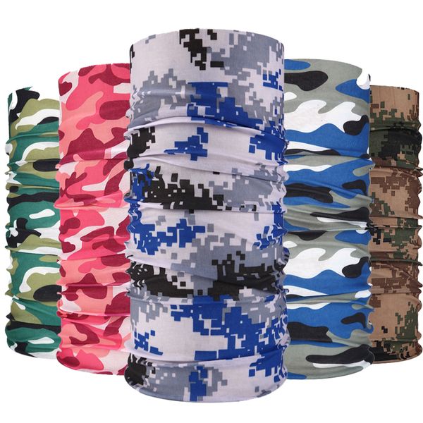 

3d seamless camouflage scarf neck gaiter sports skull hiking bandana neck tube scarf bicycle bandana hunting warmer, Black
