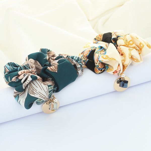 

new arrival bohemia print chiffon cloth fabric scrunchies for hair women elastic hair ropes fashion accessories