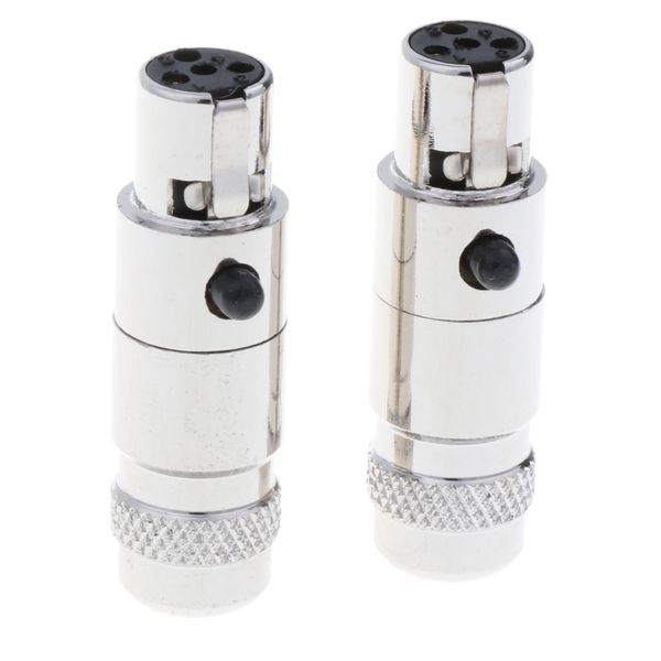 

2 pieces gold plated 5mm mini 4pin xlr female plugs connectors socket