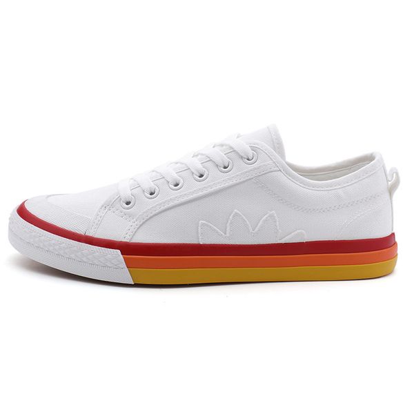 

size 35-44 rainbow sole white/black canvas sneakers women flats new comfortable canvas shoes woman platform sneakers