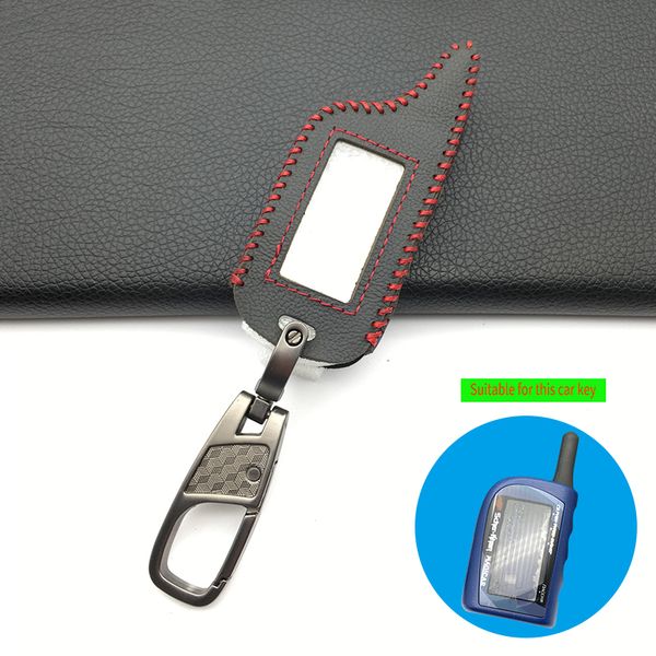 

russian version m4 case keychain leather case cover for scher khan magicar 4 3 lcd remote two way car alarm system protect shell