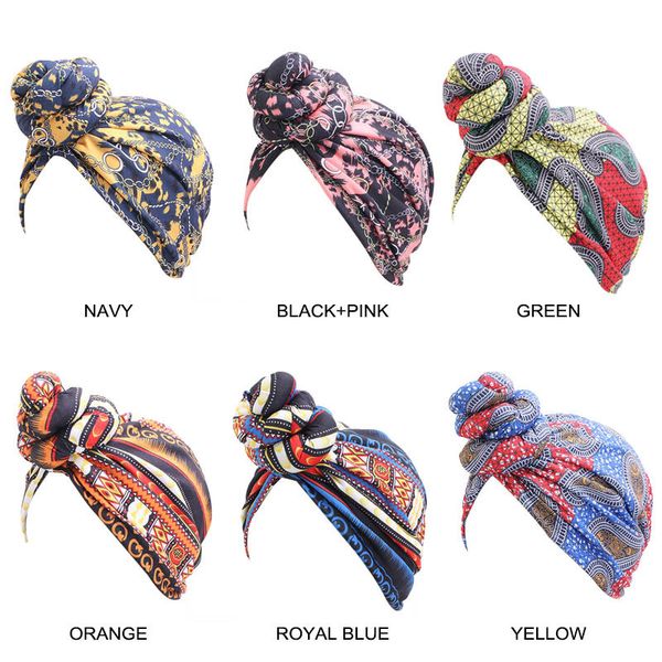 Moda Afrika Saç Kapaklar Kravat Türban Bandana Kap Gece Uyku Headwrap Çiçek Zarif Beanie Kap Saç Şekillendirici Aksesuarları