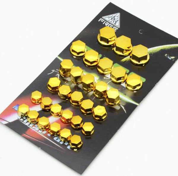 

30pcs universal motorcycle scooter screw nut bolt cap cover decoration yellow