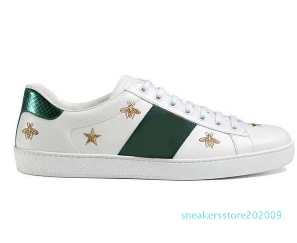 

new arrival fashion men women casual shoes luxury designer sneakers shoes genuine leather bee embroidered s09, Black