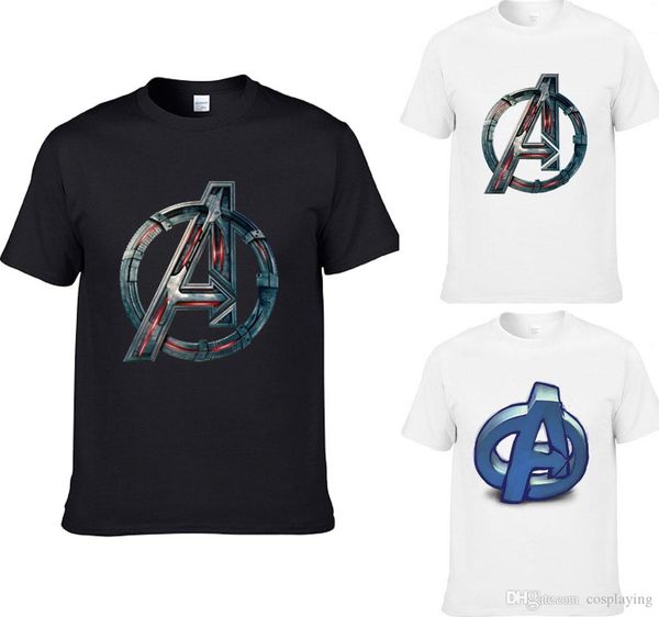 

2018 горячий фильм мстители печатный tshirt человек слово изображений печать mens дизайн с коротким рукавом тройник marvel косплей топы футб, White;black