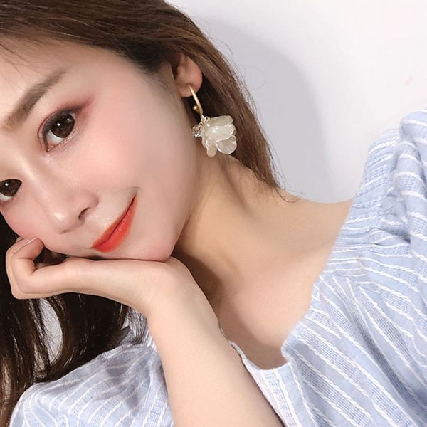 

925 silver south korea dongdaemun immortal shell petal earrings elegant fashion elegant versatile earrings ear stud women's