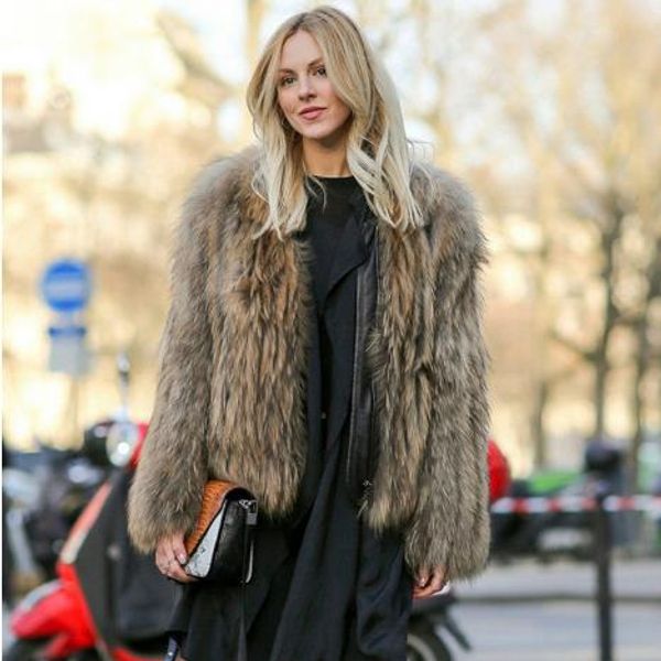 

mink women faux fur coats 2019 women's faux fur winter coat office ladies wear vintage flurry short jackets m756, Black