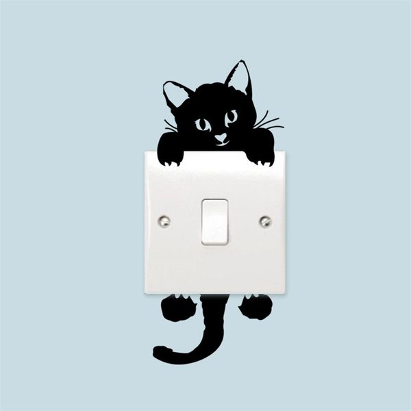 Cute Kitten Switch Sticker Adesivi murali rimovibili in PVC