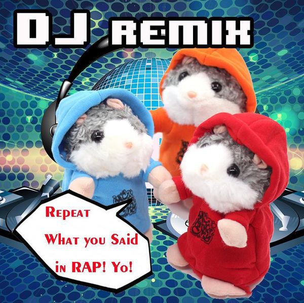 MC DJ Talking Hamster Talk Sound Record Ripeti criceto farcito peluche per bambini Giocattolo per bambini Criceto parlante Giocattoli di peluche Regali di Natale A1010