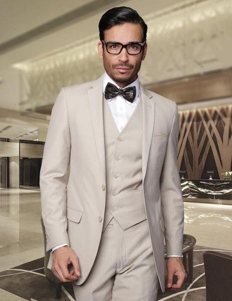 

новый slim fit бежевый свадебные мужские костюмы бизнес износ groom смокинги 3 шт (куртка + брюки + жилет) жених костюмы best man blazer 125, Black;gray