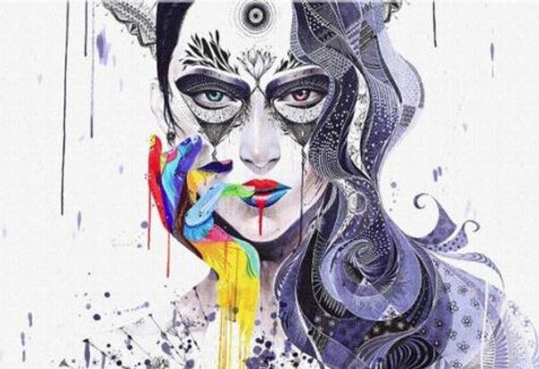 

modern abstract color wall art oil painting on canvas flower woman-1 home decor handpainted &hd print 191023