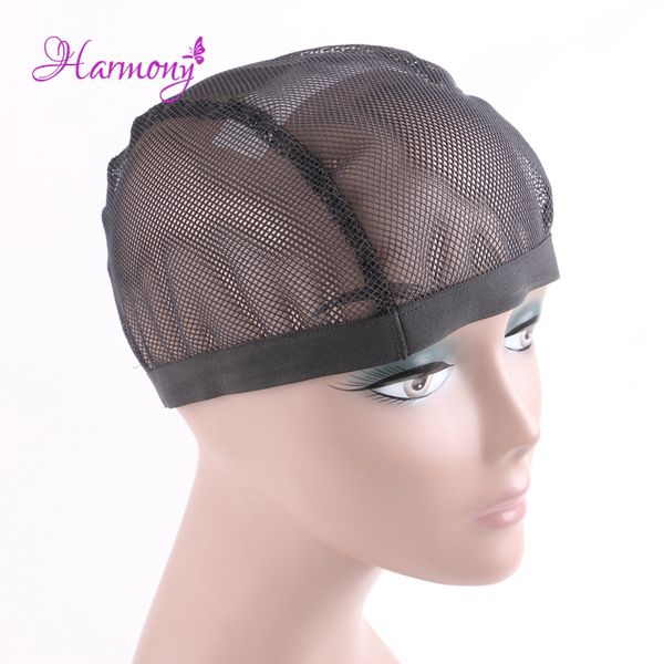 

dome cornrow wig caps easier sew in hair stretchable weaving cap elastic nylon mesh net wholesale hairnet, Black;brown