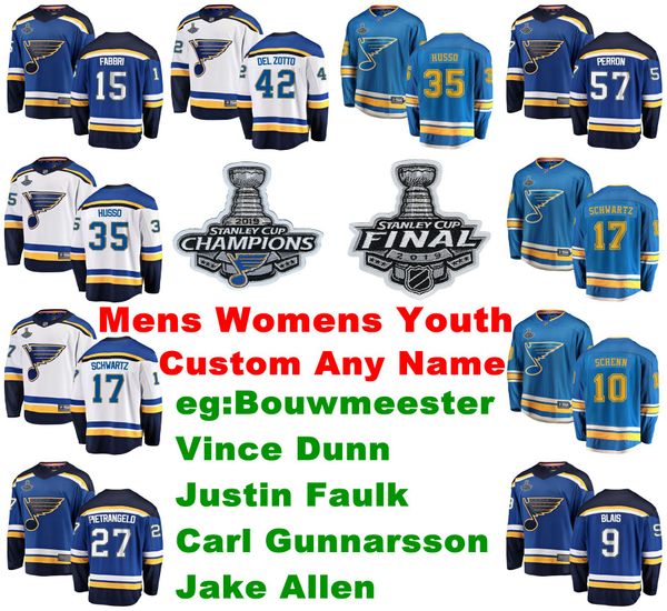 

stanley cup final champions st.louis blues jerseys jay bouwmeester jersey allen dunn gunnarsson faulk mens ice hockey jerseys customize, Black;red