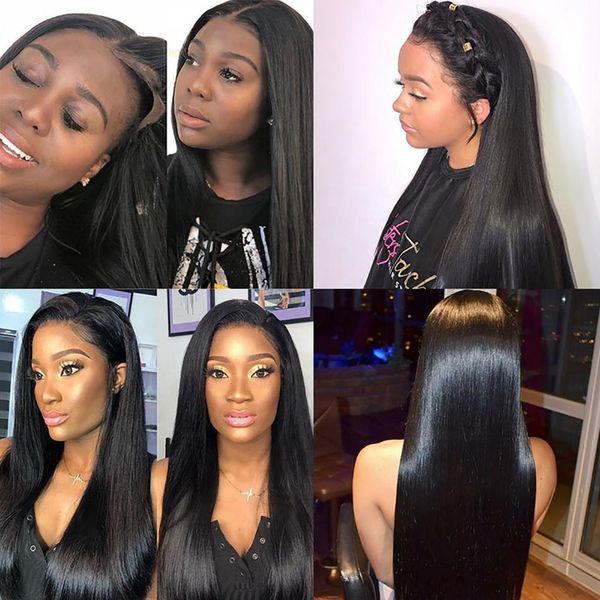 

lace front human hair wigs non remy lace wig human hair 13*6 lace wigs brazilian wig, Black;brown
