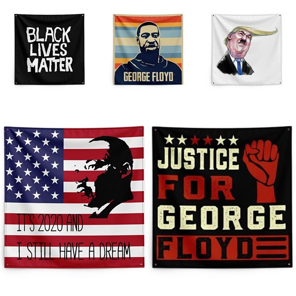 

george floyd printing tapestry black lives matter household wall banner black lives matter flag 150*150cm #qa79654